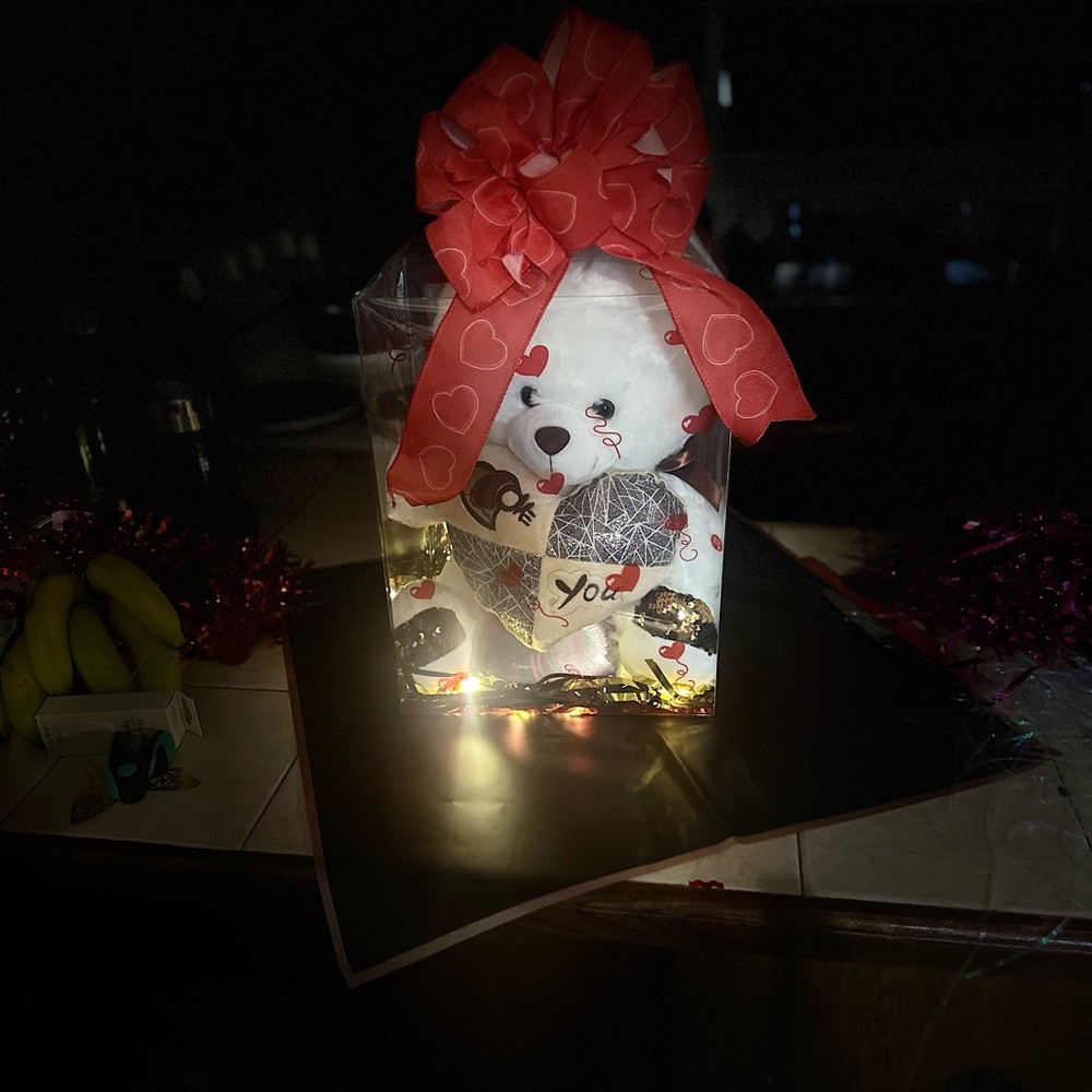 Adorable Teddy Bear with Heart Bow